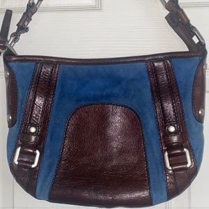 Fossil, suede and leather shoulder bag.